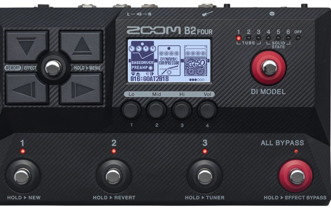 ZOOM B2 Four Pedal Multiefectos para Bajo eléctrico